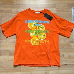 Orange Graphic T-Shirt with Citrus Design